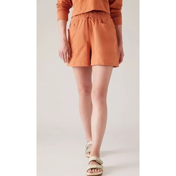 Athleta Shorts 587418 Women Sz 1X Burnt Orange Retroterry Shorts Terrycloth - Picture 7 of 11